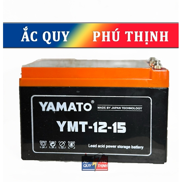 Acquy Yamato 12V - 15Ah YMT-12-15 Siêu nhân - lắp xe Ninja, Yamaha
