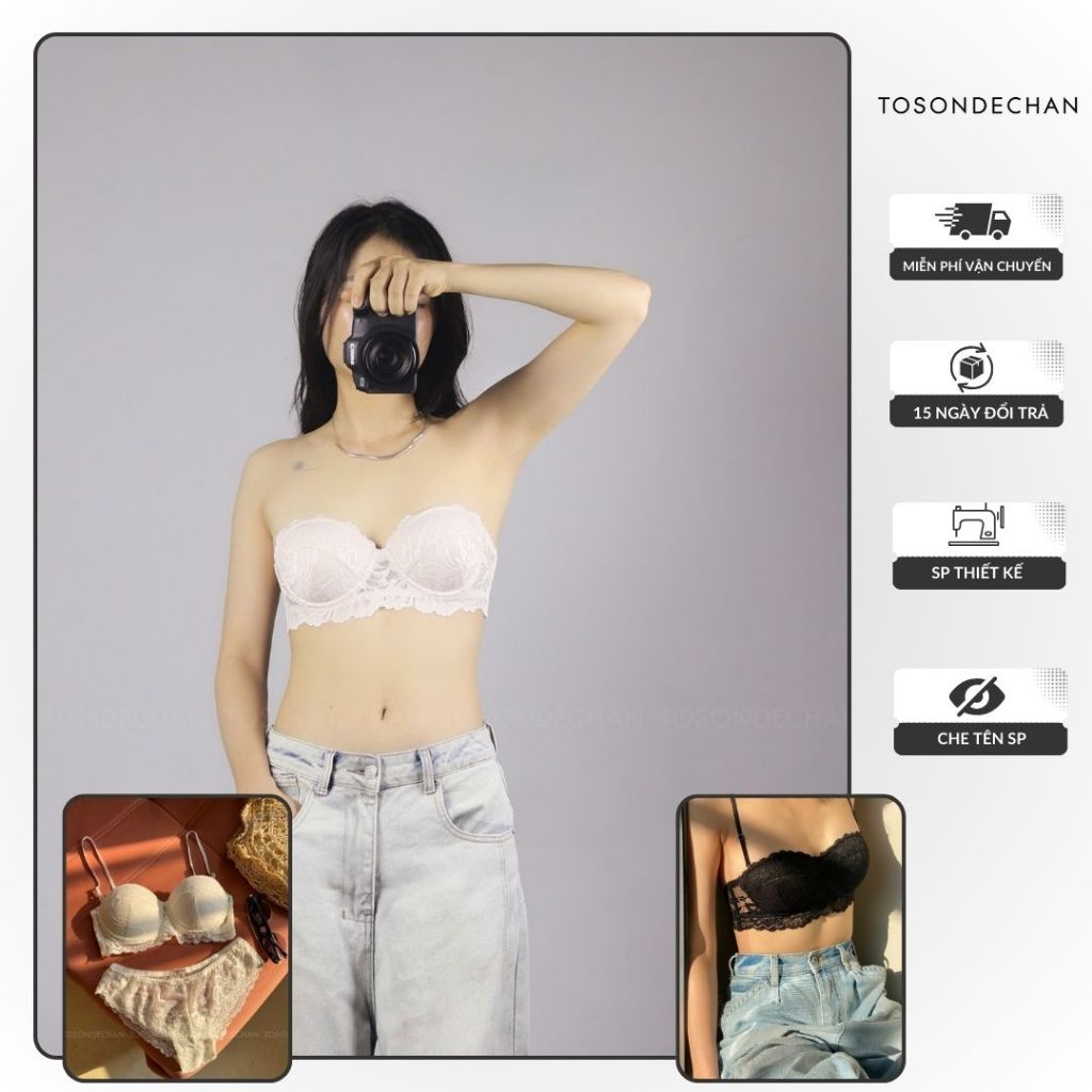 Bộ Đồ Lót Juli Áo Quây Chống Tuột Có Gọng, Mút Liền (Hình Thật - Che Tên Sản Phẩm) | BigBuy360 - bigbuy360.vn