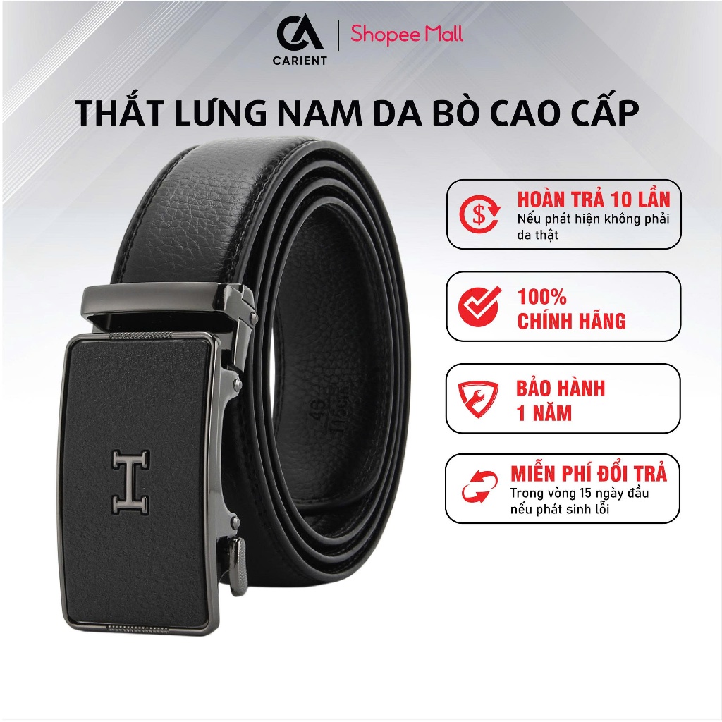 Thắt lưng nam da bò chính hãng CARIENT TL68 cao cấp phong cách lịch lãm