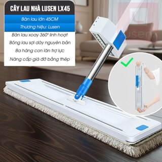 Cây lau nhà tự vắt Lusen LX45, chổi lau nhà tách nước thông minh, nâng cấp thanh chịu lực bằng inox chắc chắn