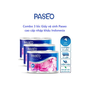 Combo 3 lốc giấy vệ sinh cao cấp Paseo 6 cuộn 3 lớp, siêu mịn, dai