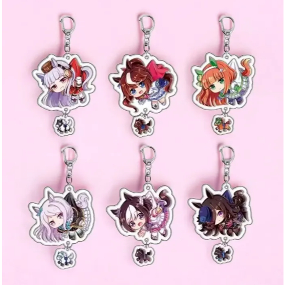 Umamusume Pretty Derby 2 inch, keychain Acrylic Charm- Special week, Rice shower, Tokai teio