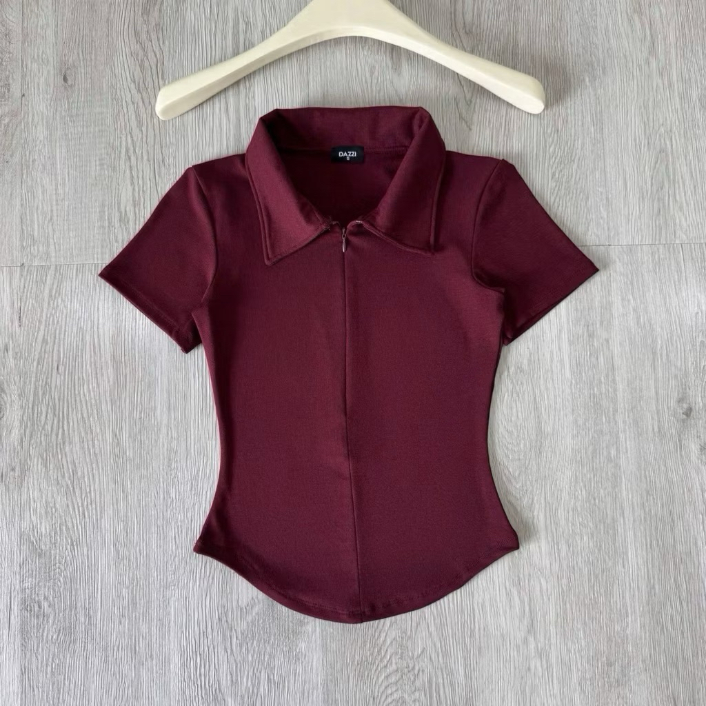 Áo thun Body Body Nữ , áo polo nữ ôm dáng vải cotton mịn, áo thun khoá giọt lệ cổ bẻ ZiZi Top ( có bigsize) | BigBuy360 - bigbuy360.vn