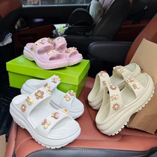 (Có sẵn) Dép Sandal Đế Cao 6CM - Dép 2 quai ngang nữ siêu êm, tặng kèm sẵn charm 3D