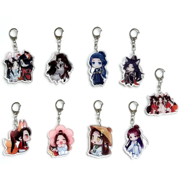 Porte-clés acrylique TGCF Tian Guan Ci Fu, porte-clés bénédiction officielle du ciel, Hua Cheng, Hua