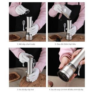 Dụng Cụ Xay Tiêu Cầm Tay Inox 304 – Xay Tiêu, Muối, Gia Vị – Điều Chỉnh Độ Mịn