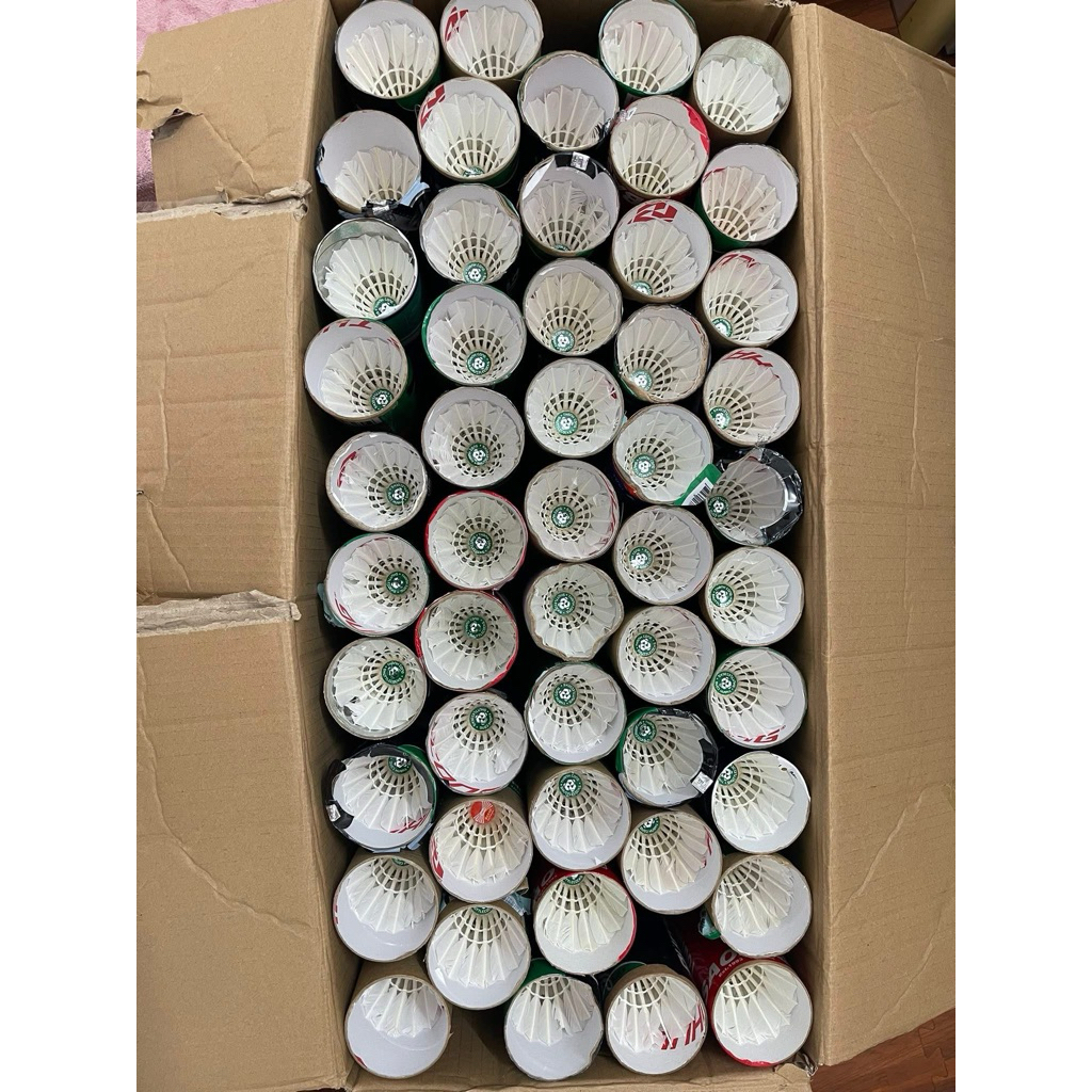 12 quả cầu lông cũ - cầu tập độ mới 75%-80% (có ống đựng)