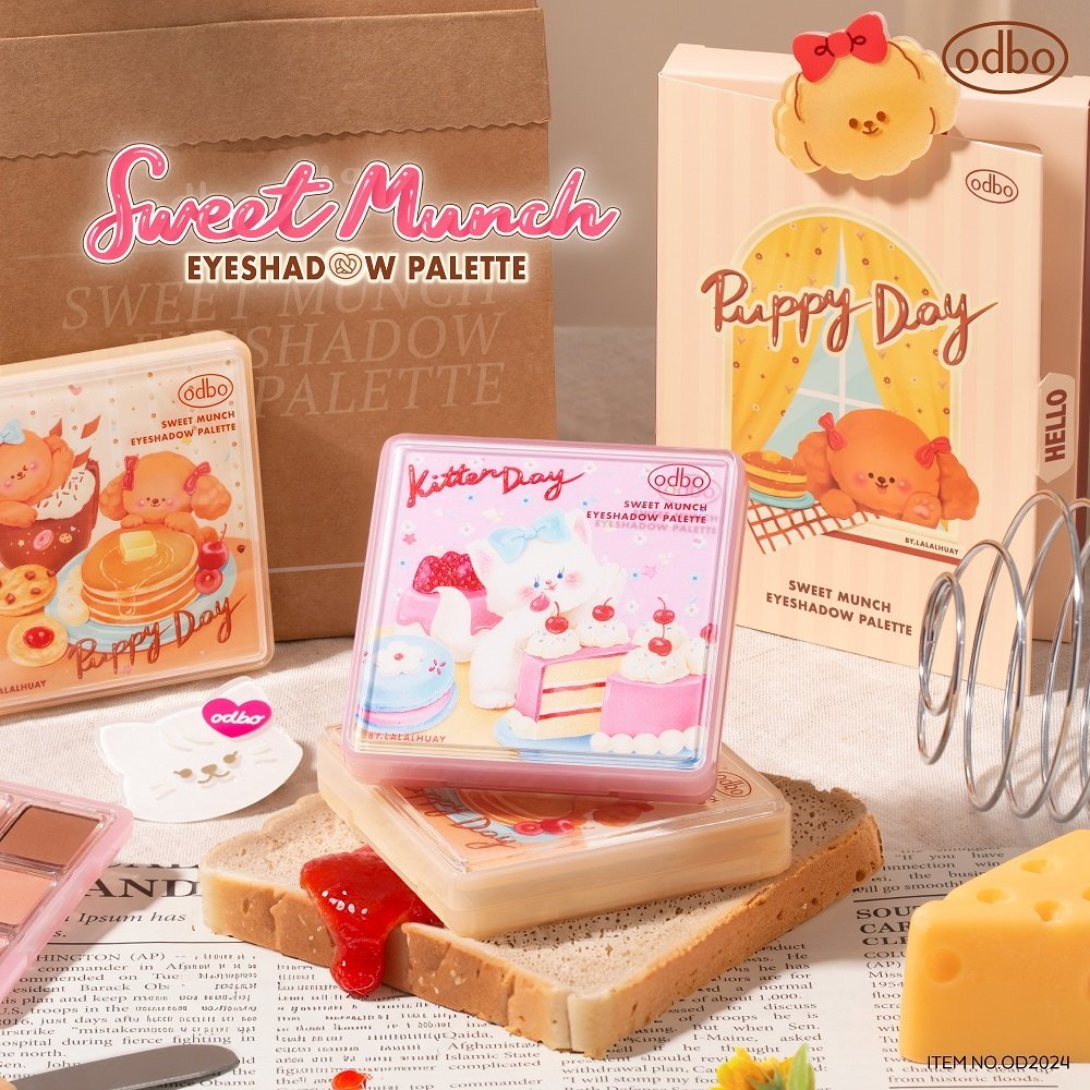 Bảng Mắt ODBO 9 Ô OD2024 Puppy Day & Kitten Day - Tặng Kèm Kẹp Tóc Cute