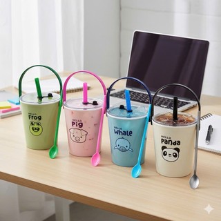  Bình Nhựa 2 Lớp Giữ Nhiệt 1L - Bình Nhiệt Xô 2 Lớp Có Quai Xách Đựng Trà Sữa Cafe Màu Pastel Bắt Mắt  LY GIỐNG XÔ  