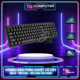  Combo bàn phím chuột có dây giá rẻ màu đen VTTG D5300 s6600 
