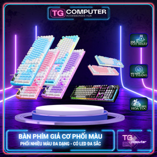 Bàn phím giả cơ giá rẻ có led - Ban phím có nhiều màu hồng trắng xanh tím trắng Vi Tính TG BPGC500