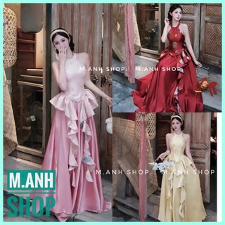  Sét Yếm Gấm Họa Tiết Kèm Chân Váy Lụa Cao Cấp Mặc Tết Xinh Đẹp Dễ Thương 