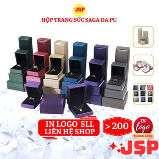  Hộp đựng nhẫn SAGA chất liệu da pu JSP nhận in Logo hộp nhẫn cưới cầu hôn hộp nhẫn đôi cao cấp JSP 