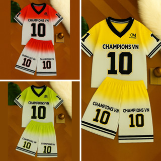 Bộ Quần Áo Thể Thao In Số 10 Phong Cách Boy Phố Mùa Hè Dành Cho Bé Trai Size 8-40kg Chất Liệu thun lạnh new2025