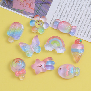  Set 10 Charm Sticker Hoa kem cầu vòng Gắn Dép Cross Dép Sục Dép Xốp 