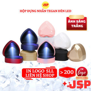  Hộp đựng nhẫn có đèn Trái tim JSP nhận in Logo hộp nhẫn có đèn hộp đựng nhẫn cưới nhẫn cầu hôn 