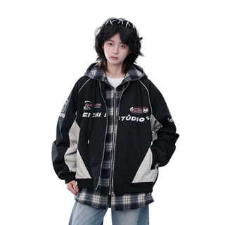 Áo khoác gió Hachi phối nỉ kẻ unisex nam nữ chống nước - Áo bomber hoodie mũ trùm đầu chất vài gió dù 2 lớp siêu ấm