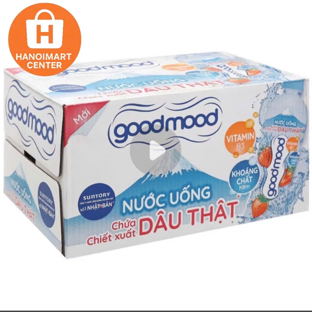 Nước Uống Goodmood Vị Dâu Pepsico - Thùng 24 Chai x 450ML