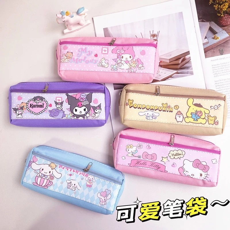 Haneso Hộp Đựng Bút Túi Đồ Dùng Học Tập Sanrio Melody Cinnamoroll Kuromi Kitty Purin Bé Trẻ Em Học S
