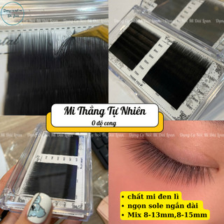  Mi Mái Hiên L162-Mi Thẳng 0 Độ-Mi Em Bé Douyin Trung Hoa Sole 3 độ dài ,độ dày 0.07 siêu đen mềm Dụng Cụ Nối Mi Đài Loan 
