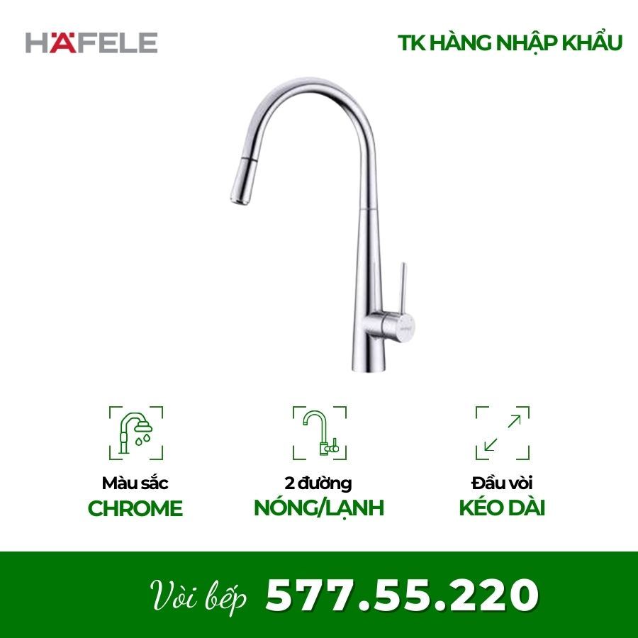 Vòi Rửa Bát Hafele HT21-CH1P245 577.55.220 Đầu vòi kéo dài