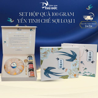  Set Hộp Quà Biếu Tổ Yến Tinh Chế Sợi Loại 1 Nguyên Chất 100% - Yến Sào Thủ Đức - 100 gram 