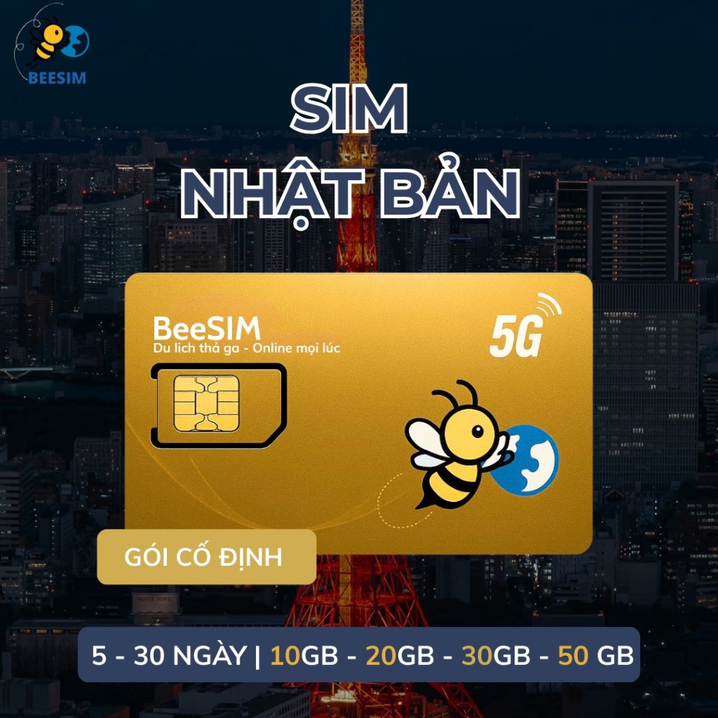 SIM Du Lịch Nhật Bản – Gói Cố Định 5GB / 10GB / 20GB / 30GB – SIM Vật Lý