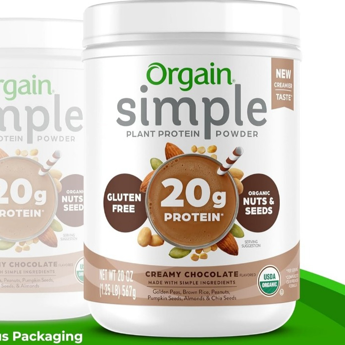 Orgain Organic Simple Vegan Protein Powder, Chocolate 567g