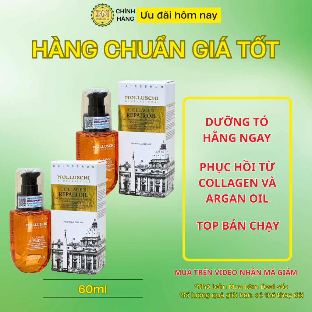 Tinh dầu dưỡng tóc Molluschi phục hồi 60ml