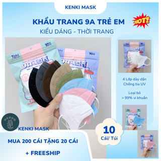  Combo 200 Cái Khẩu Trang 9A Trẻ Em  1-2 & 3-6 Tuổi  4 lớp kháng khuẩn dày dặn 