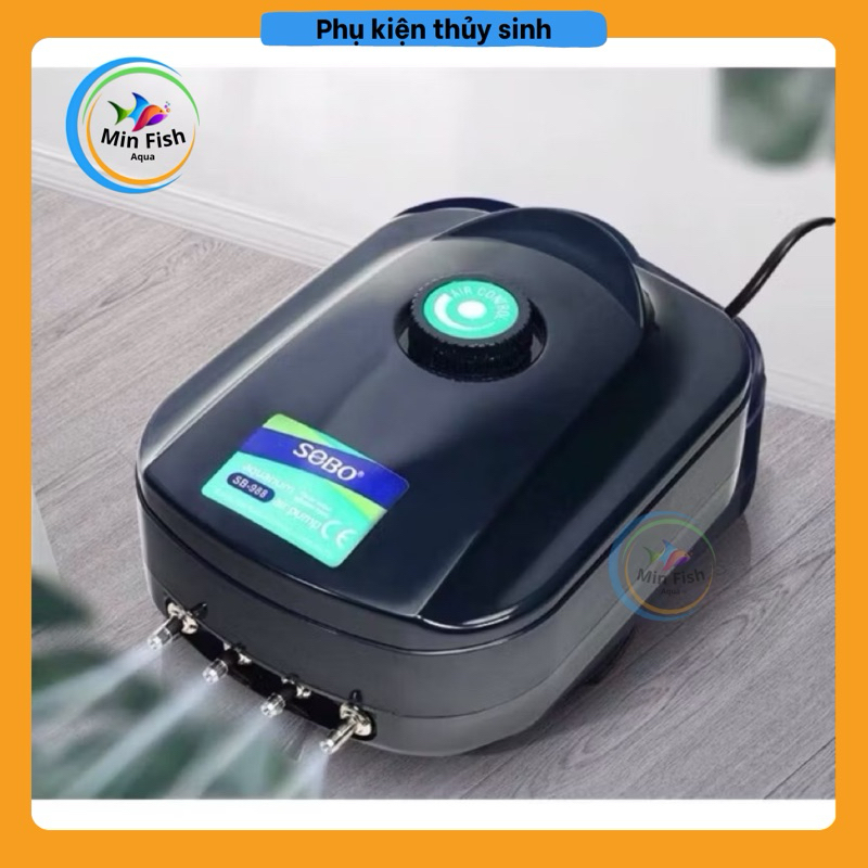 Máy Sủi Oxy 4 Vòi Sobo SB-988 (12W - 4x4Lít/Phút) - Máy Sủi Oxy Siêu Êm Cho Bể Cá
