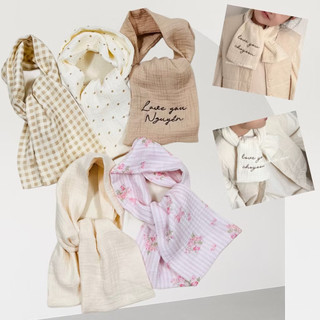 [THÊU TÊN ]Khăn quàng cổ,Khăn giữ ấm cổ khi ra ngoài cho bé trai và bé gái chất liệu xô muslin 4 lớp kích thước 12*75cm
