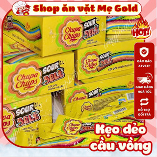  Hộp kẹo dẻo cầu vồng Chupa Chups sour belt kẹo dẻo hương trái cây sỉ đồ ăn vặt 