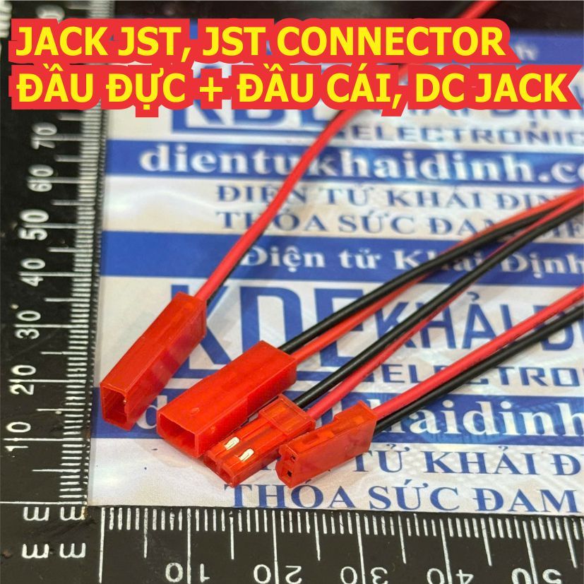 5 bộ JACK nối JST CONNECTOR màu đỏ ĐẦU ĐỰC +  CÁI dây JACK nguồn kde3547