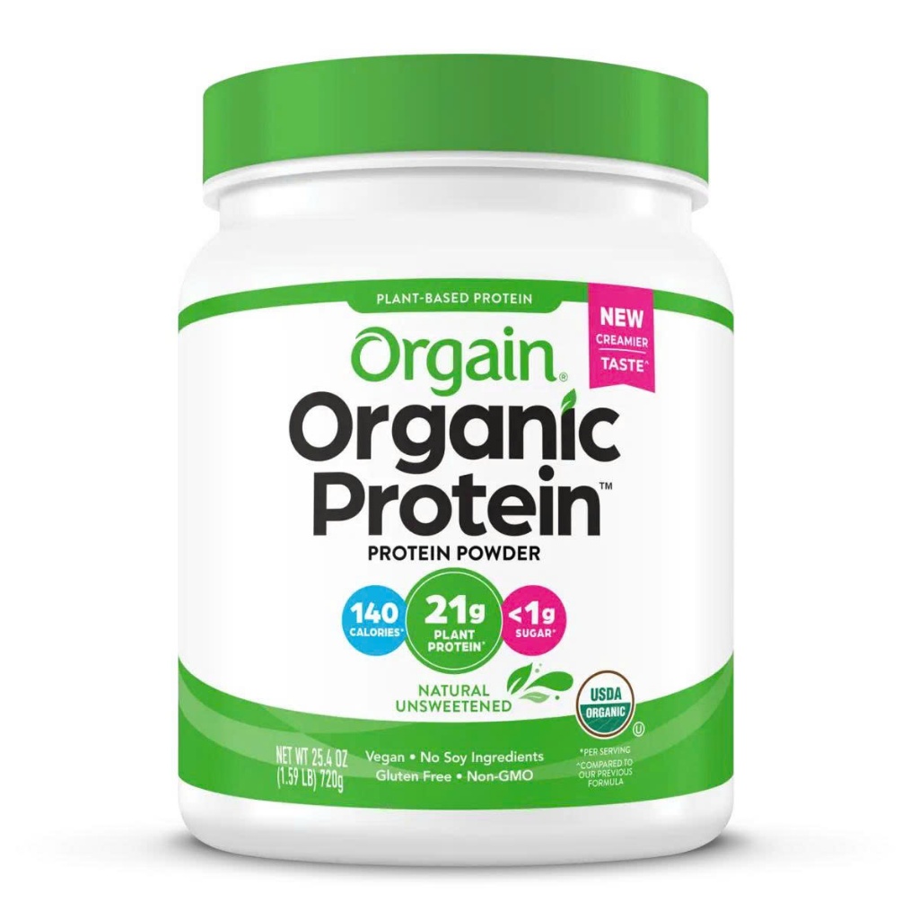 [không ngọt] Orgain Organic Unflavored Vegan Protein Powder, Natural Unsweetened 720g