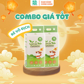 (2A) [COMBO GIÁ TỐT] COMBO 2 BỊCH tã/bỉm Amor Natural Việt mỏng mát, ngừa hăm size NB tới 4XL