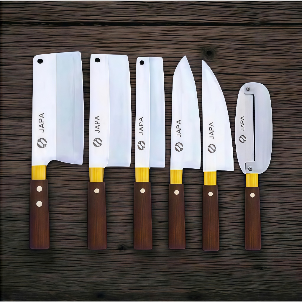 MK009 [ Được Xem Hàng ] ( Thép không gỉ ) Bộ dao chặt gà, thái thịt, gọt hoa quả bằng thép Nhật trắn