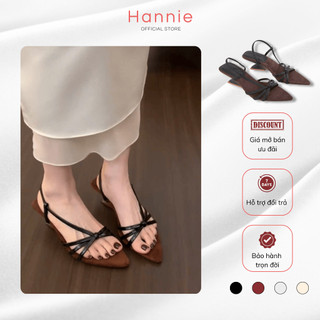   Voucher 23k Guốc cao gót mũi nhọn quai chéo đế xuồng 5p - Hannie 
