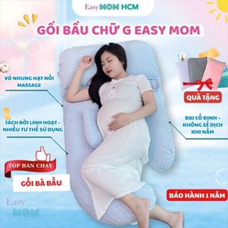 Gối chữ G cho bà bầu Easy Mom vỏ nhung mềm mịn, tháo rời nâng đỡ lưng bụng gác chân giúp mẹ ngủ ngon