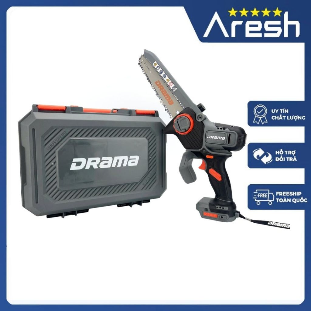 Máy cưa xích DRAMA 8in phiên bản cải tiến, bơm nhớt tự động, động cơ không chổi than,tăng xích dễ