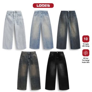 QUẦN JEAN ỐNG RỘNG Lodes Club nam nữ, vải Jean DENIM CHẤT LƯỢNG CAO, form Suông Rộng Tôn Dáng