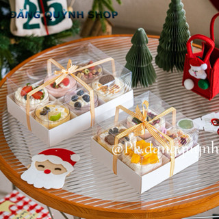 Combo 10 Hộp Meka 4 Ngăn, 6 Ngăn Đựng Bánh Mouse, Tiramisu