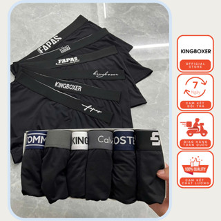 Combo 3-5 quần lót nam sịp đùi nam màu Đen Mix Cạp  Ngẫu Nhiên  chất thun lạnhco dãn kháng khuẩn 