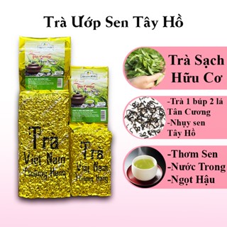 Trà Ướp Sen Tây Hồ - Chè Tân Cương Ướp Sen Tân Cương Xanh Chính Hãng - Trà Sen Thanh Nhiệt Cơ Thể 100g, 200g, 500g