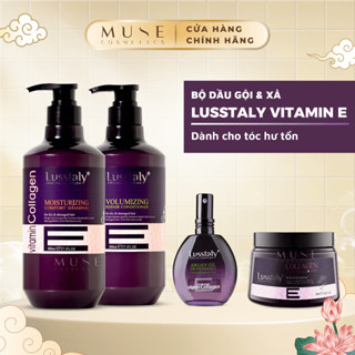  LUSSTALY Collagen Vitamin E dầu gội dầu xả dầu hấp tinh dầu dưỡng ẩm và phục hồi tóc 50ml 800ml 