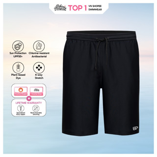 Đồ bơi nam, quần bơi nam BIKINI PASSPORT dáng lửng cao cấp - màu Đen - BS179_BL