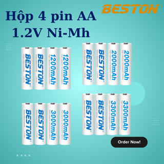 Pin Sạc Beston AA 1.2V Ni-Mh dung lượng 1200mAh 2000mAh 3000mAh 3300mAh - đồ chơi,pin remote tivi 