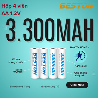  Pin sạc Beston AA 2A 1.2V dung lượng 3300mAh dùng cho karaoke,pin máy ảnh pin đồ chơi pin đồng hồ 