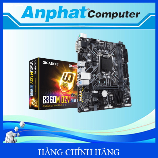 Bo mạch chủ Main Gigabyte B360M-D2V/M.2 Socket LGA 1151-V2 Hàng Cty (Fullbox) – Bảo hành 36 tháng