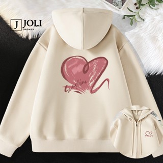  Áo Hoodie Zip Áo Khoác Nam Nữ Unisex By JOLI Mã Happy Cute Chất Nỉ Bông Form Rộng Mũ 2 Lớp J Joli Trendy 